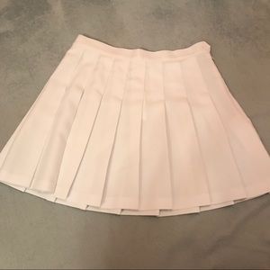 Brand new white pleated mini circle skirt